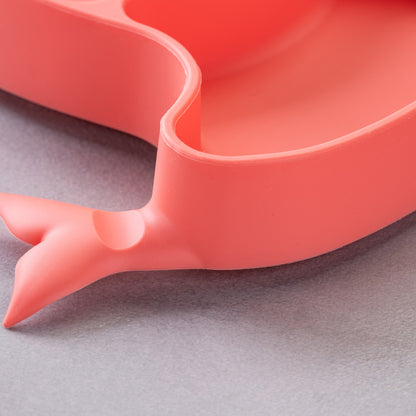 Piatto in silicone per bambini, con ventose, design balena