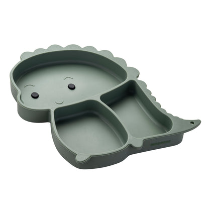 Piatto in silicone per bambini, con ventose, design dinosauro