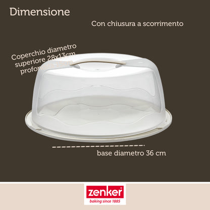 Porta Torta rotondo in plastica, diametro 34 cm