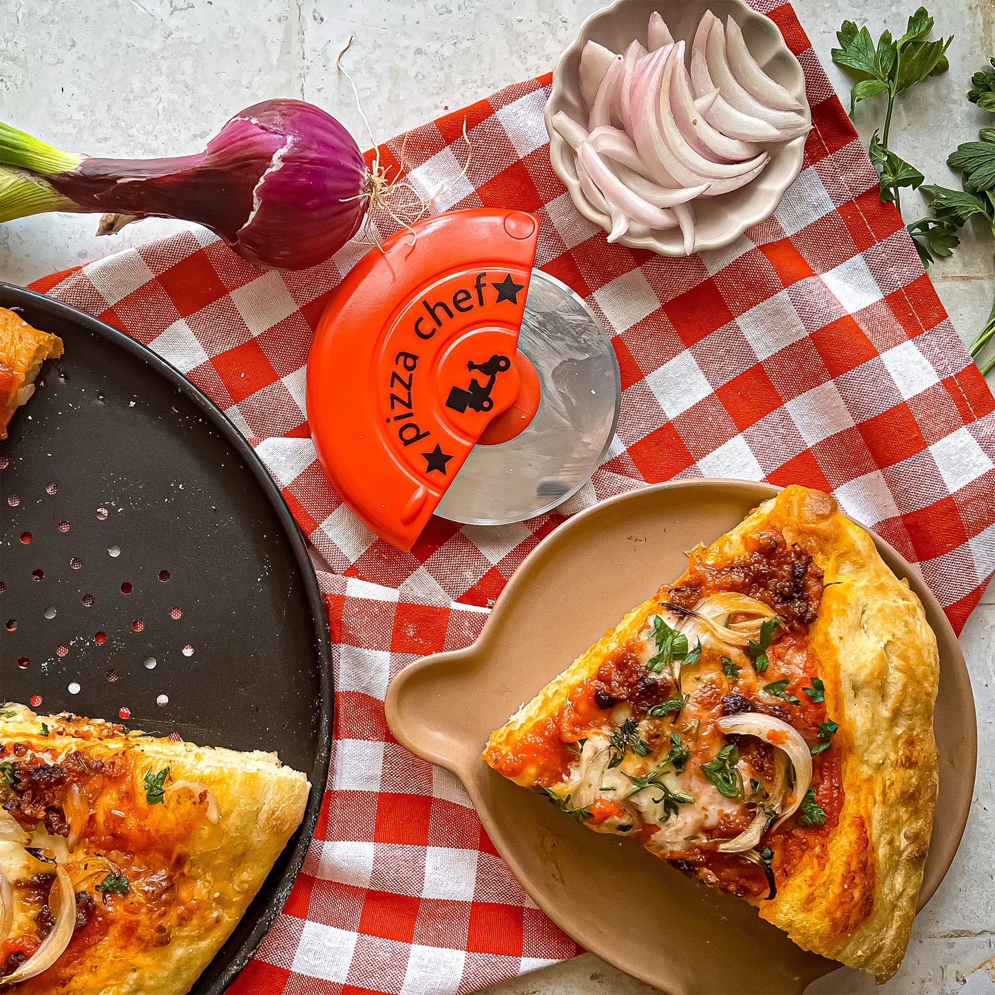 Rotella tagliapizza in acciaio, impugnatura plastica