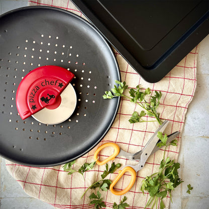 Rotella tagliapizza in acciaio, impugnatura plastica