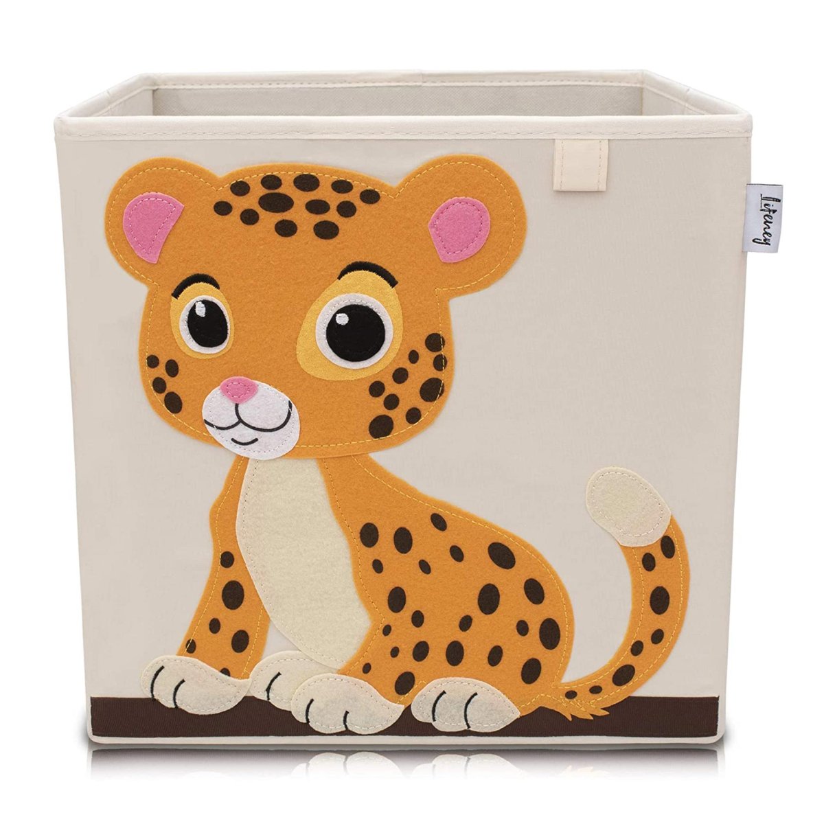 Scatola portaoggetti giocattoli, design Leopardo, 33x33x33 cm