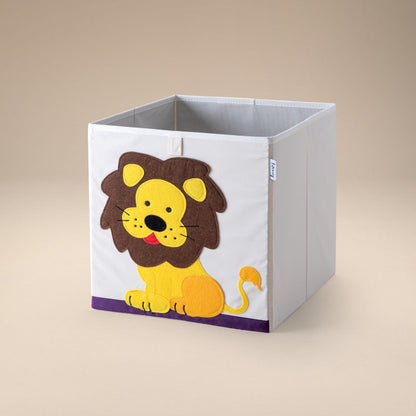 Scatola portaoggetti giocattoli, design Leone, 33x33x33 cm