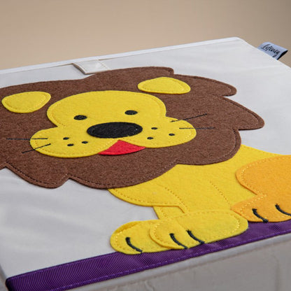 Scatola portaoggetti giocattoli, design Leone, 33x33x33 cm