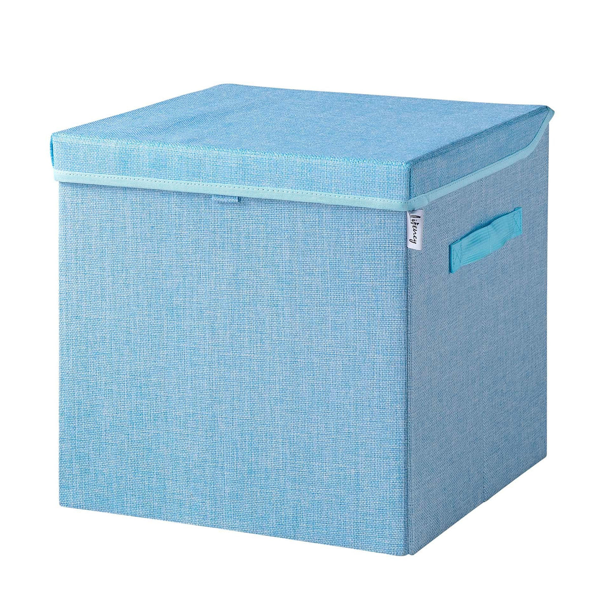 Scatola portaoggetti azzurra, con coperchio, 33x33x33 cm