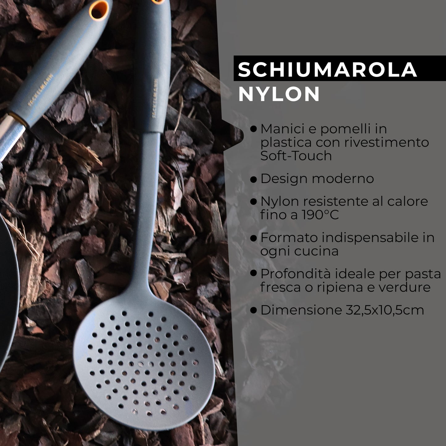 Schiumarola da cucina in nylon, Linea Soft Collection, Fackelmann