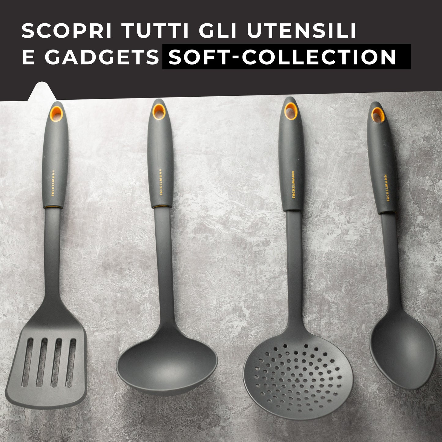 Schiumarola da cucina in nylon, Linea Soft Collection, Fackelmann