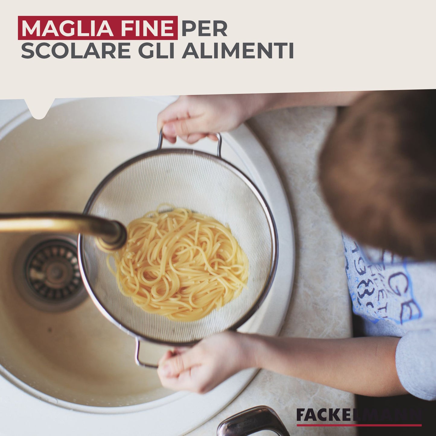 Colapasta in rete acciaio inox, Ø25cm