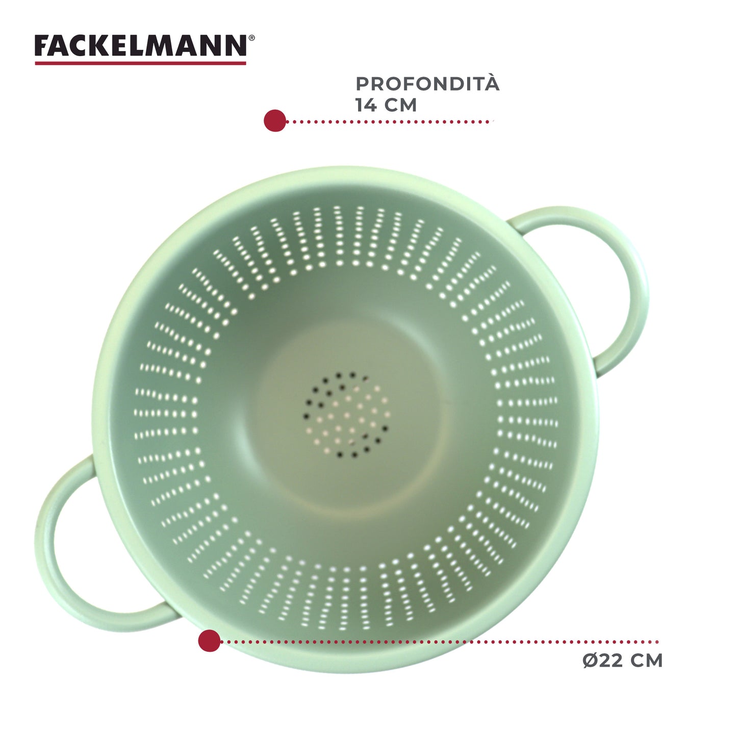 Scolapasta profondo, in acciaio inox, Ø18x11 cm