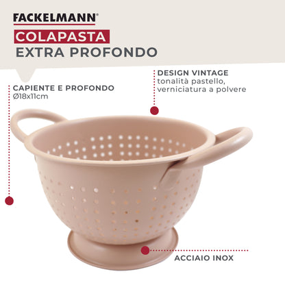 Scolapasta profondo, in acciaio inox, Ø18x11 cm