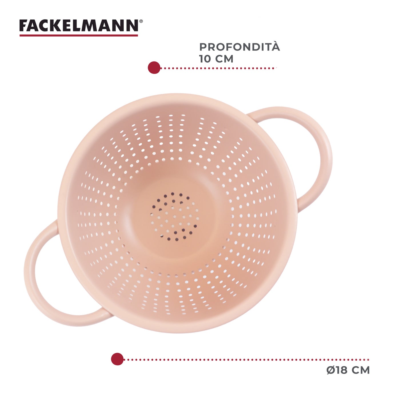 Scolapasta profondo, in acciaio inox, Ø18x11 cm