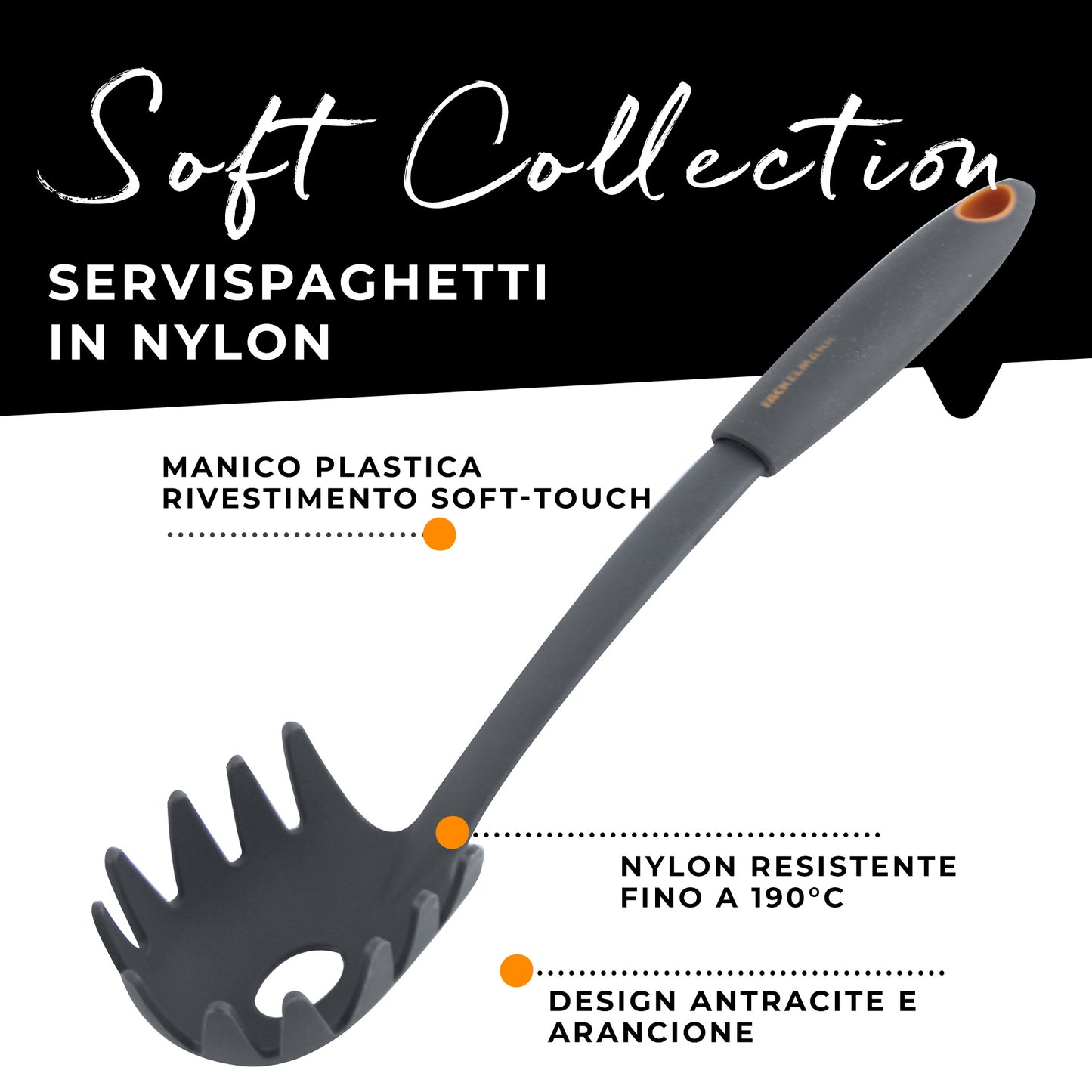 Servispaghetti in nylon, Linea Soft Collection, Fackelmann