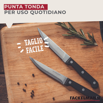 Set 6 coltelli lama seghettata con punta arrotondata