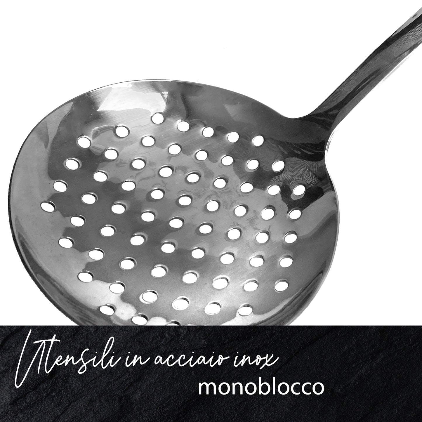 Set da 5 mestoli da cucina, in acciaio inox