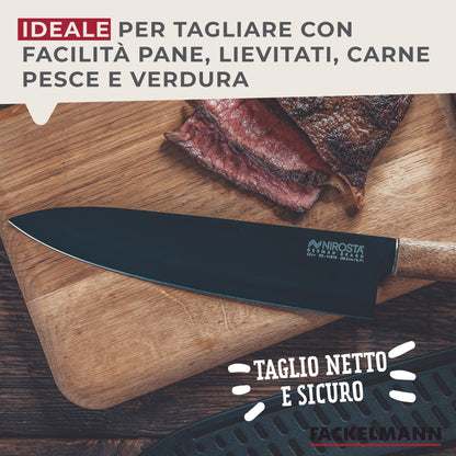 Set Coltello Pane e Coltello Chef Multiuso, Linea Flow
