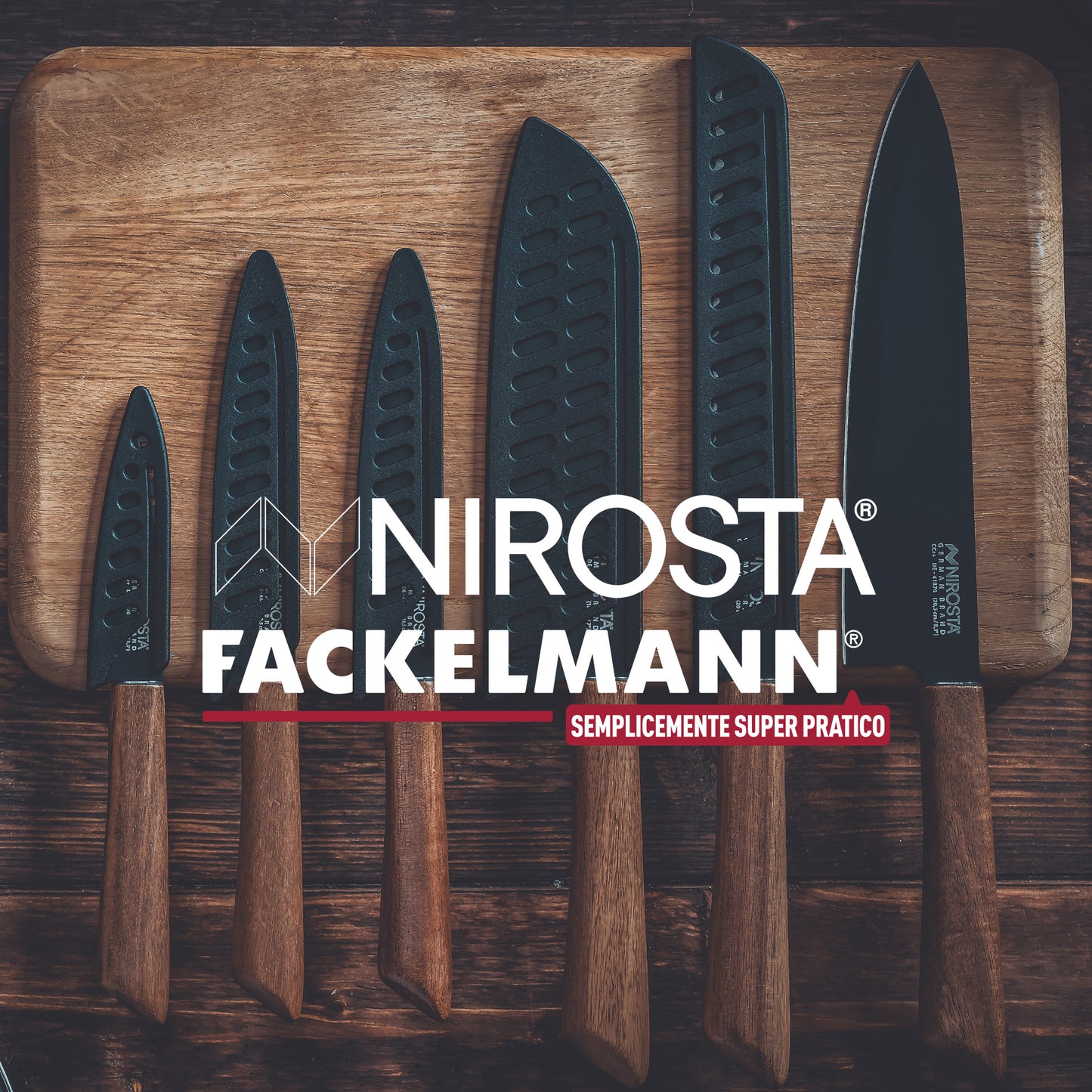 Set Coltello Santoku, Coltello a Lama liscia e Coltello a Lama Seghettata, Linea Flow