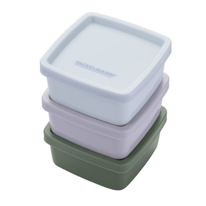 Set di 3 contenitori quadrati per snack, condimenti, spezie, frutta secca