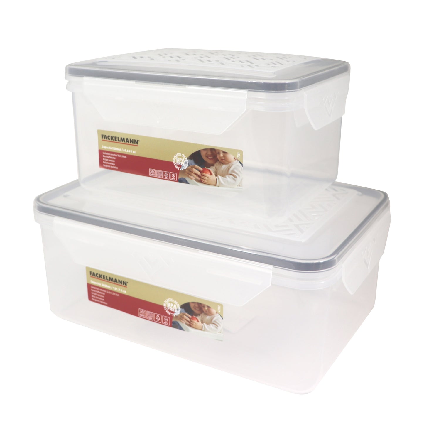 Set di due contenitori rettangolari, 2l e 3.6l