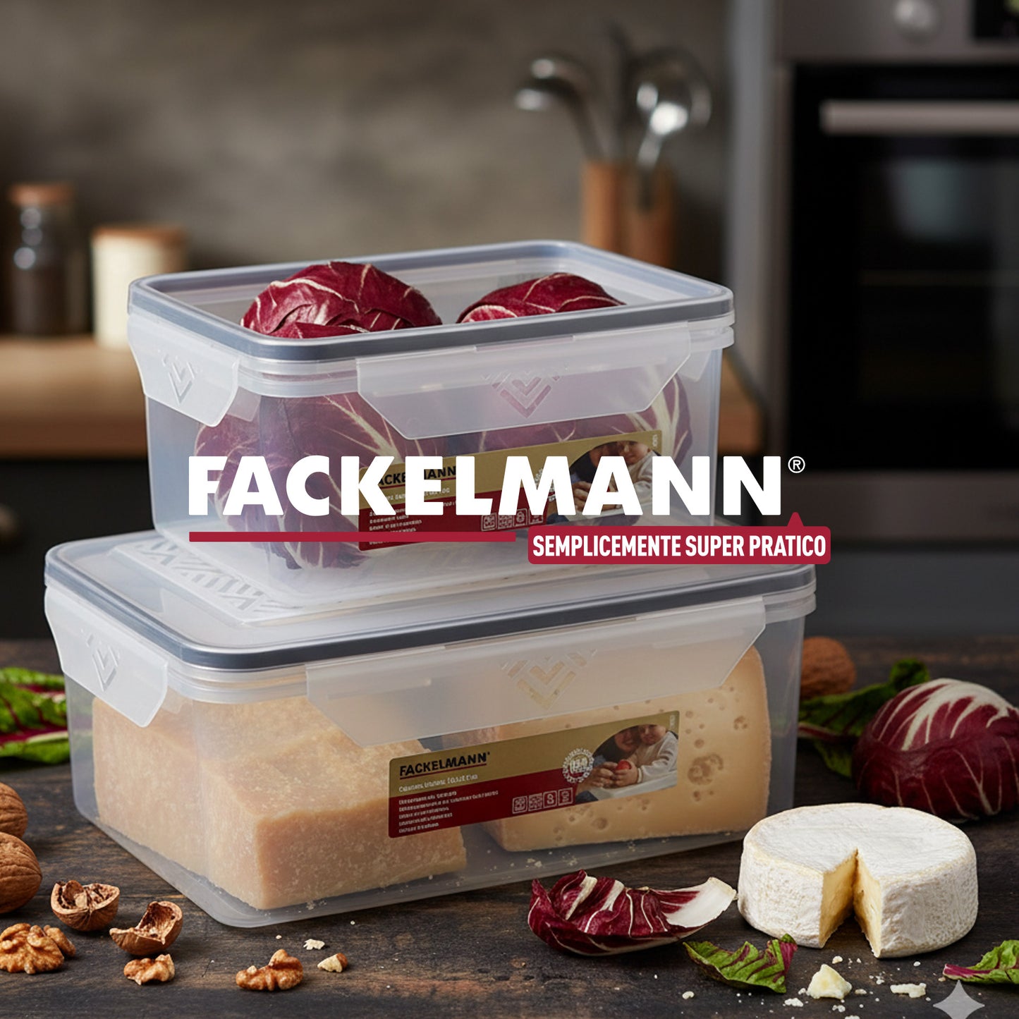 Set di due contenitori rettangolari, 2l e 3.6l