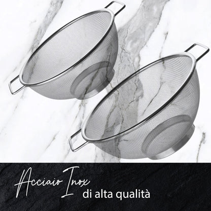 Set Scolapasta, in acciaio inox, 20 e 26 cm
