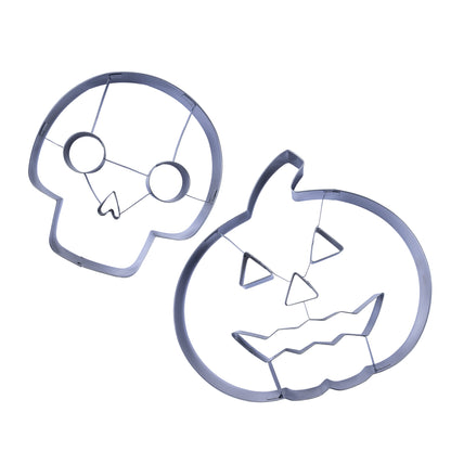 Set 2 Formine Tagliabiscotti Halloween, Tagliabiscotti a Zucca e Teschio in Acciaio Inossidabile, Zenker