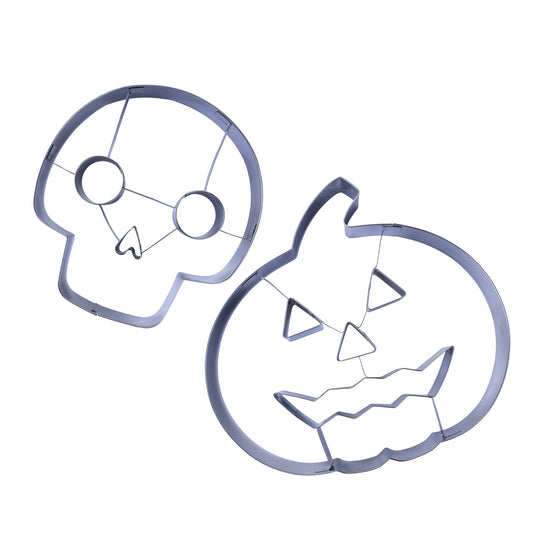 Set 2 Formine Tagliabiscotti Halloween, Tagliabiscotti a Zucca e Teschio in Acciaio Inossidabile, Zenker