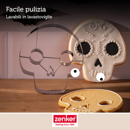 Set 2 Formine Tagliabiscotti Halloween, Tagliabiscotti a Zucca e Teschio in Acciaio Inossidabile, Zenker