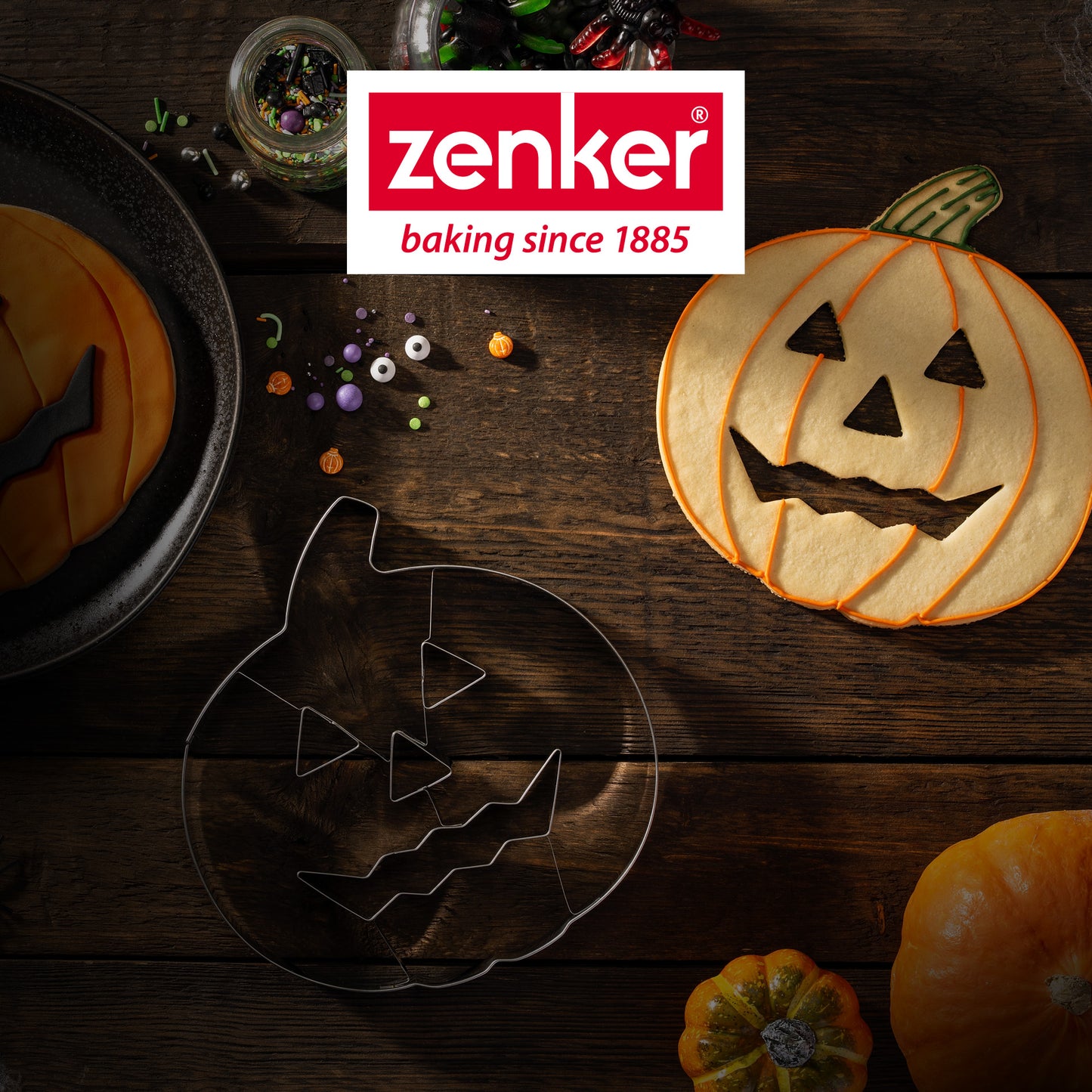 Set 2 Formine Tagliabiscotti Halloween, Tagliabiscotti a Zucca e Teschio in Acciaio Inossidabile, Zenker