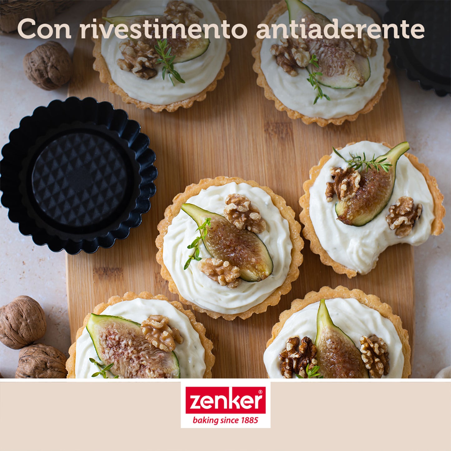 Stampi per crostatine 6pz, Linea Black Metallic