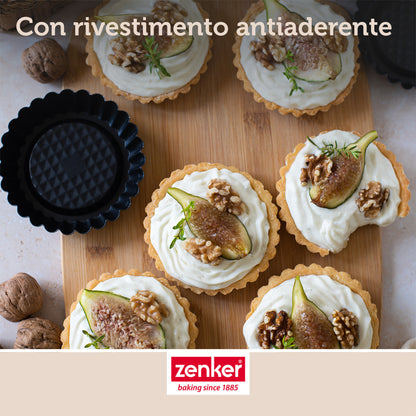 Stampi per crostatine 6pz, Linea Black Metallic