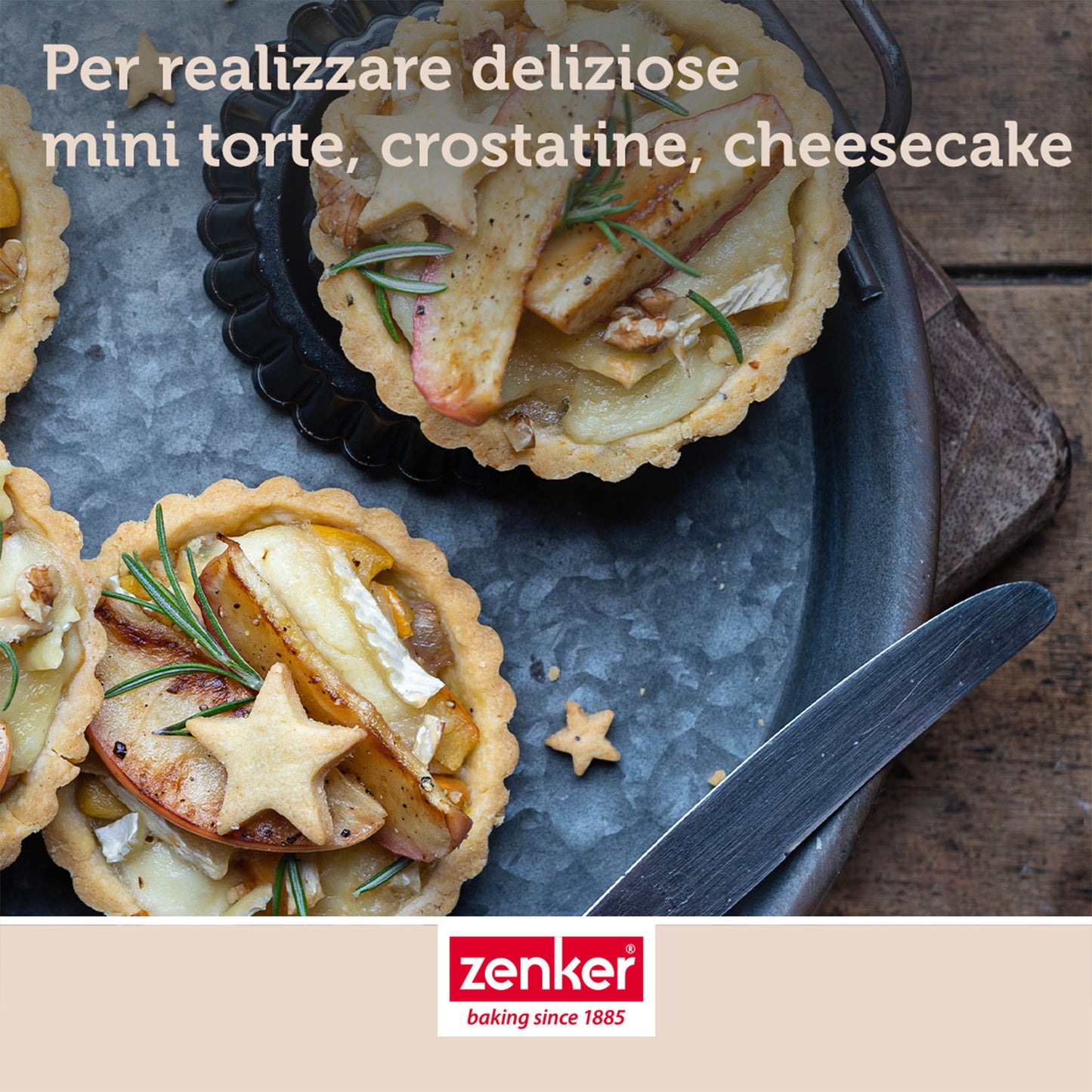 Stampi per crostatine 6pz, Linea Black Metallic