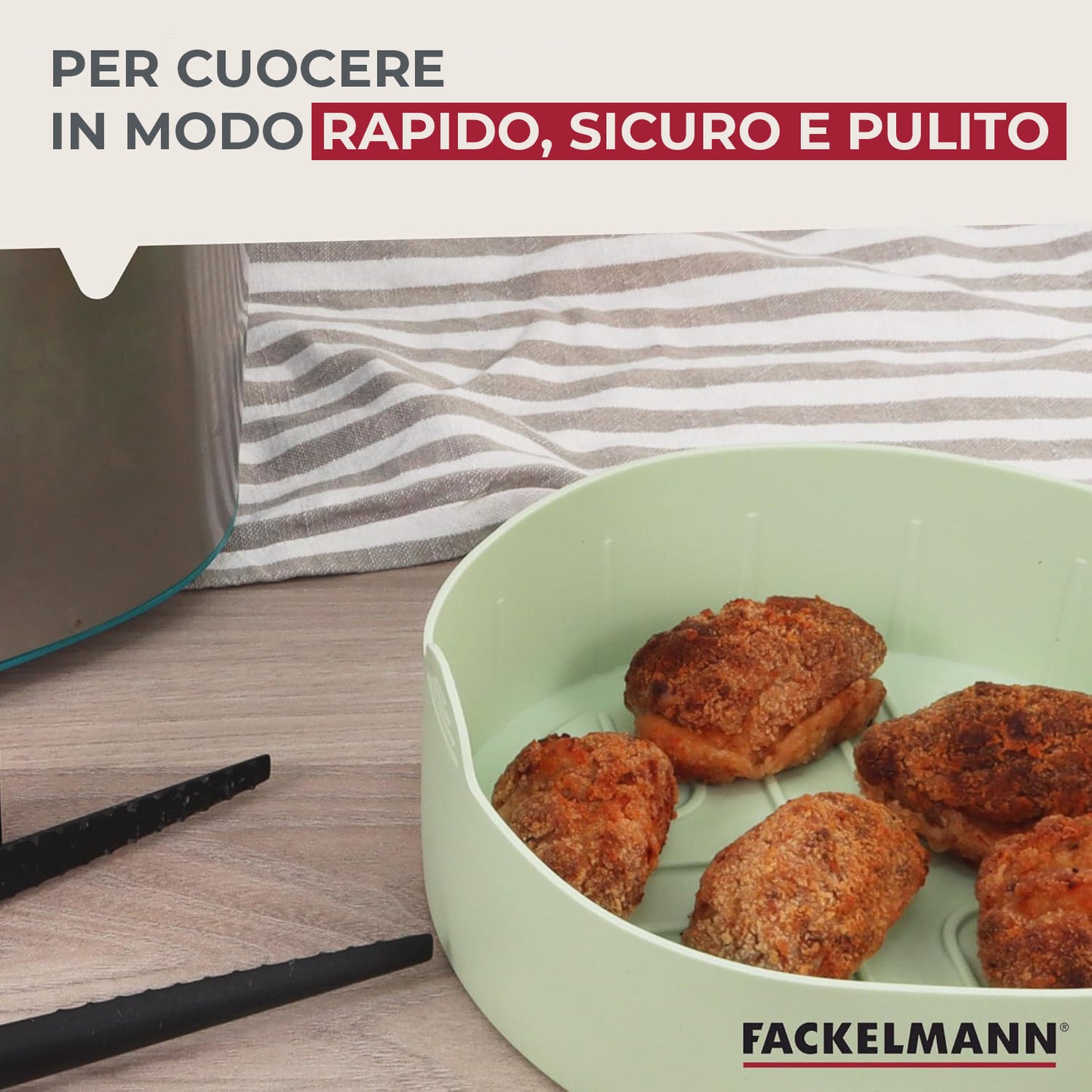 Stampo Friggitrice ad aria rotondo, in silicone, Linea Ocean