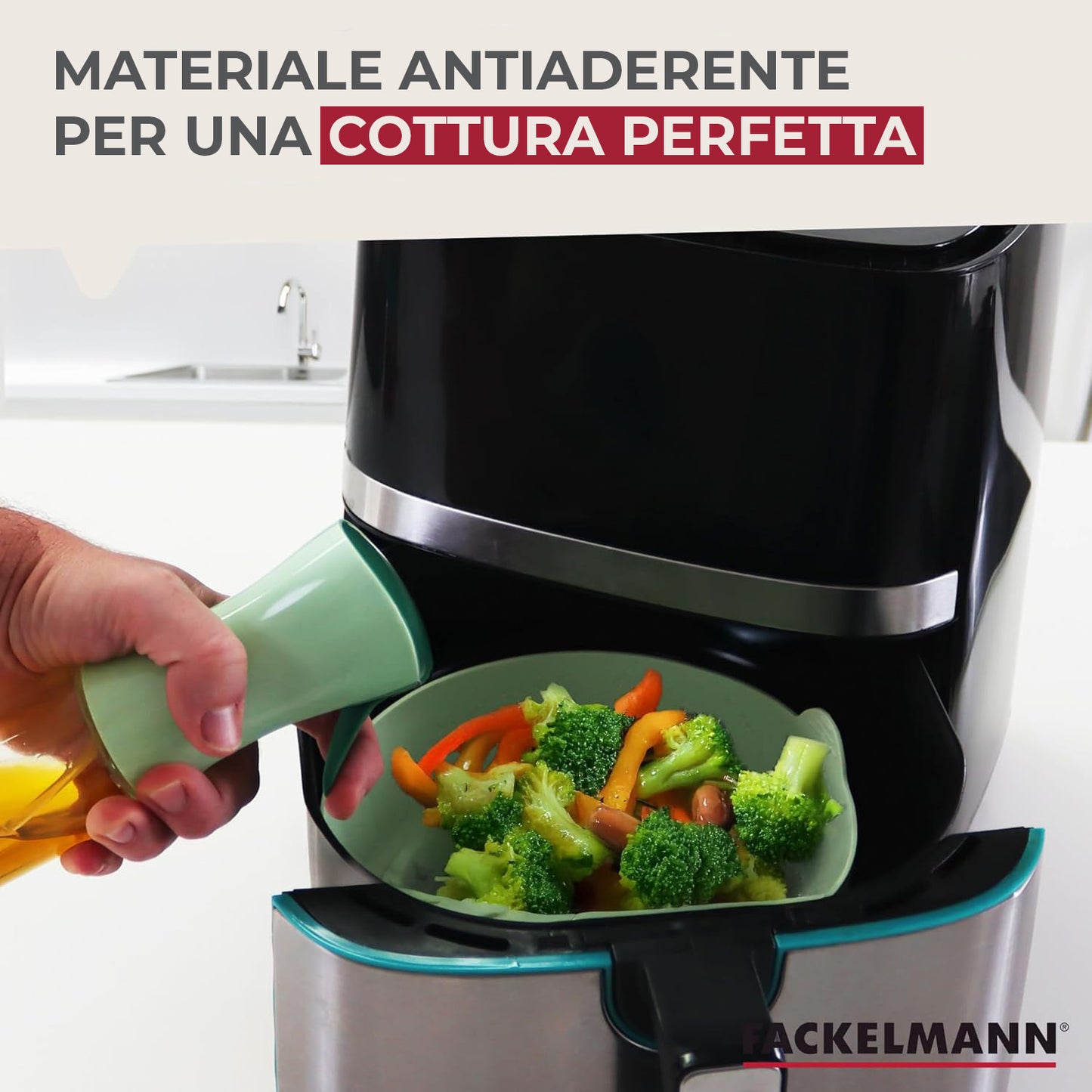 Stampo Friggitrice ad aria rotondo, in silicone, Linea Ocean