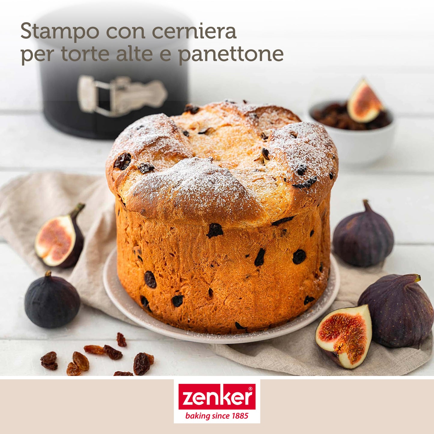 Stampo alto per panettone e torte fetta alta Ø18cm, Linea Black Metallic