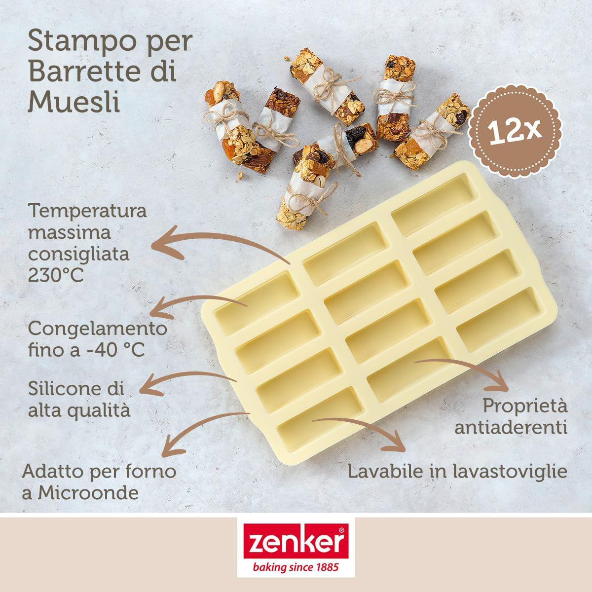 Stampo per barrette, 12 impronte