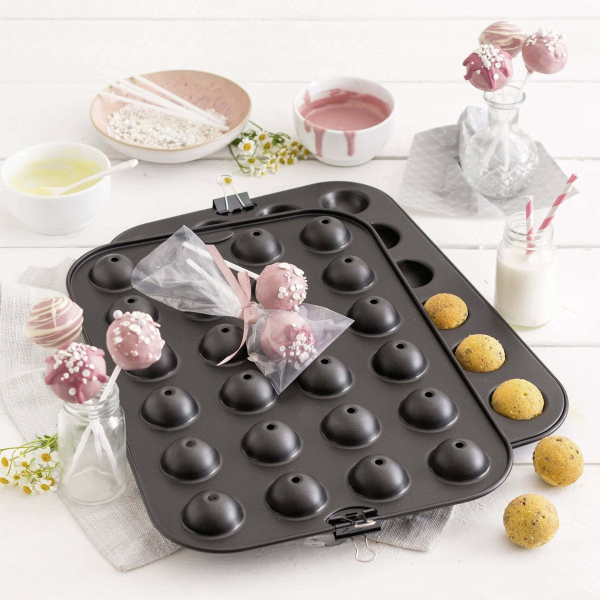 Stampi per cake pop, con bastoncini e sacchetti, 38 x 26 cm