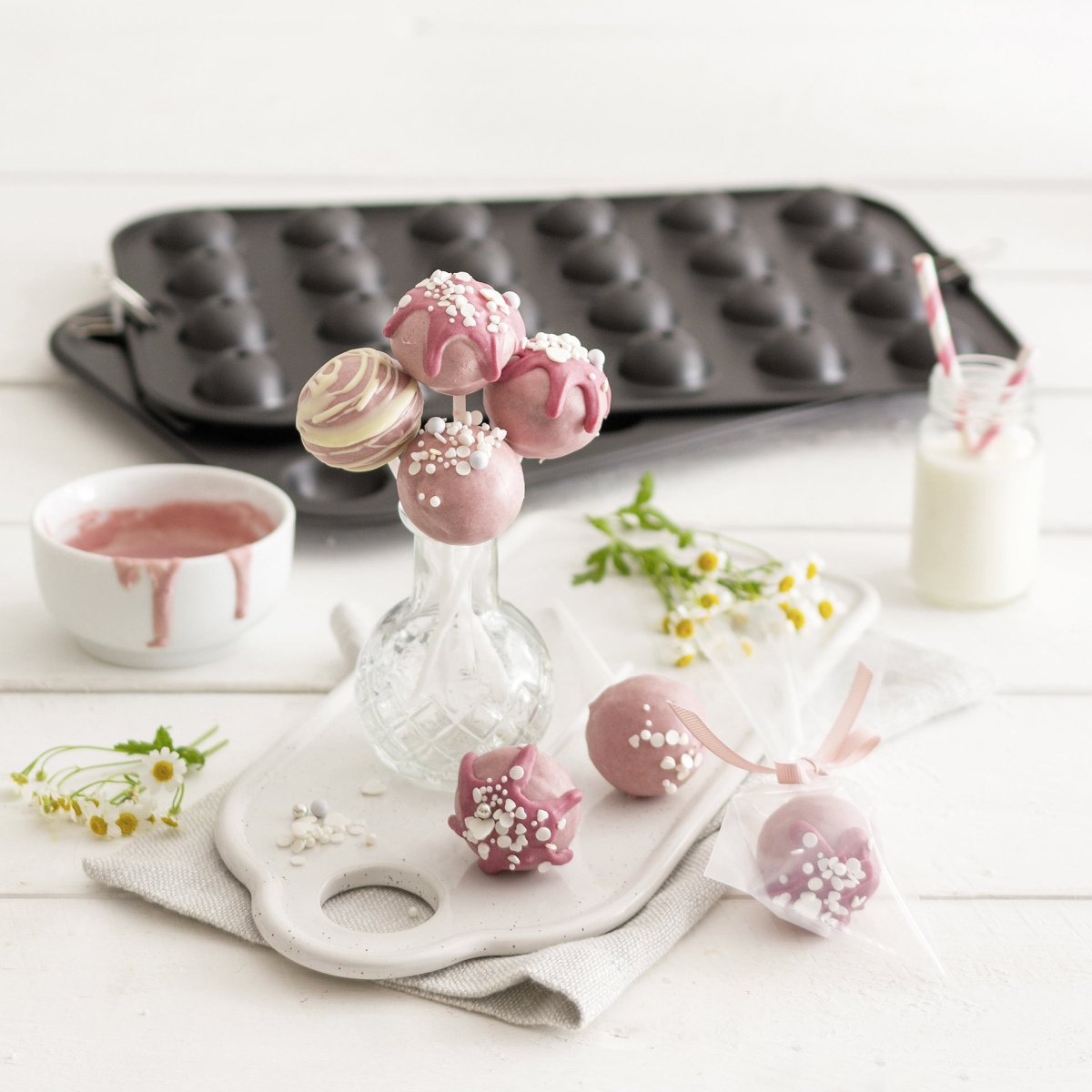 Stampi per cake pop, con bastoncini e sacchetti, 38 x 26 cm
