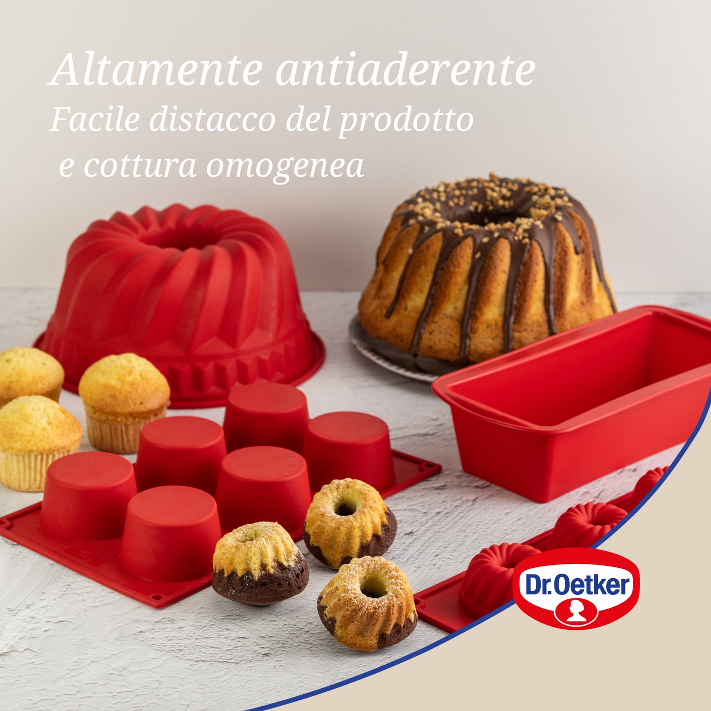 Stampo per ciambella budino in silicone Ø22cm, Linea Flexxibel