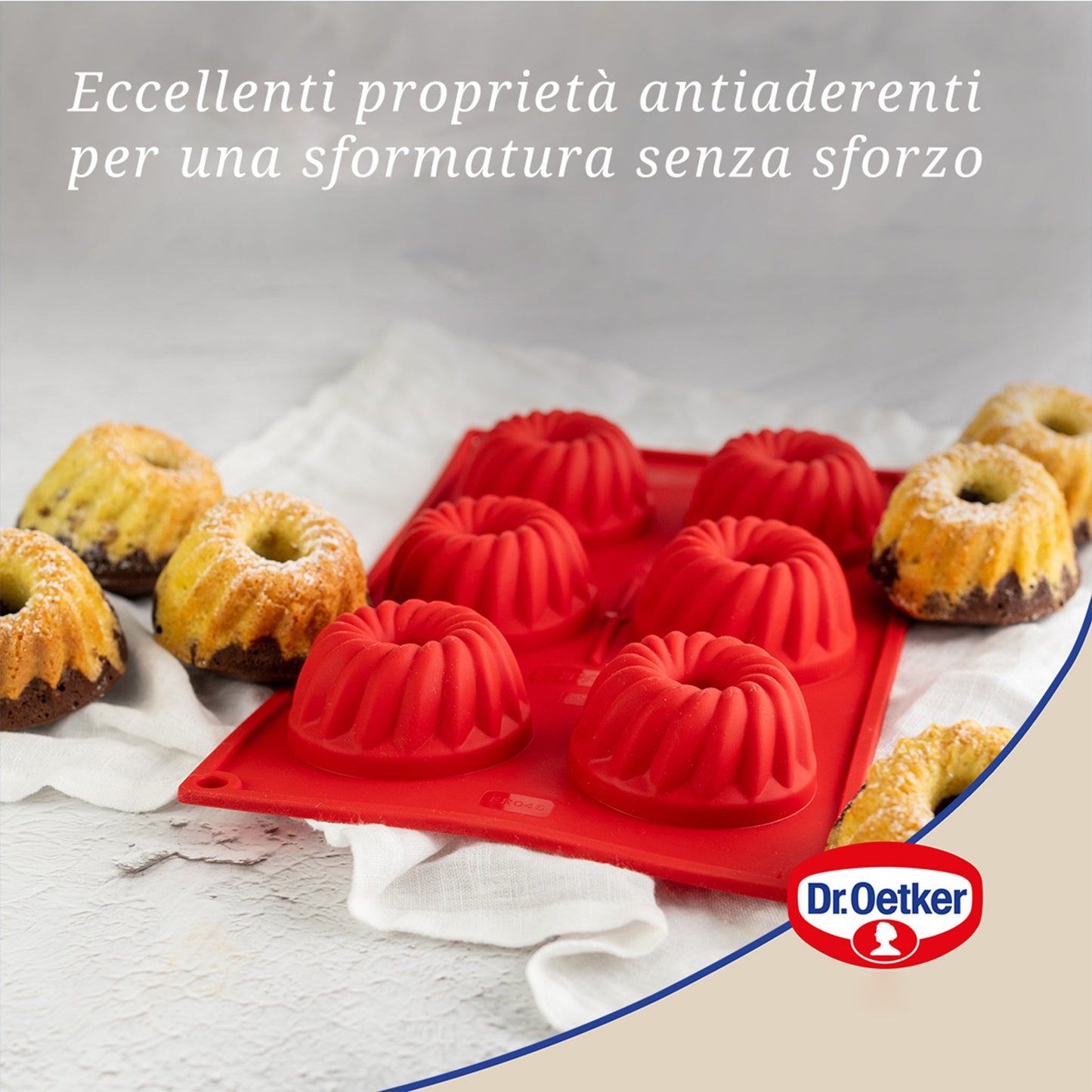 Stampo ciambelle budino 6 impronte in silicone Ø5cm, Linea Flexxibel