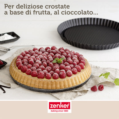 Stampo per crostata Furbo con bordo scanalato, Ø28 cm Linea Black Metallic