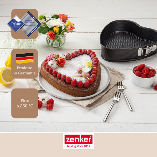 Stampo apribile a cerniera, forma cuore, 24 x 28cm