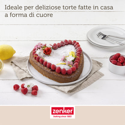 Stampo apribile a cerniera, forma cuore, 24 x 28cm