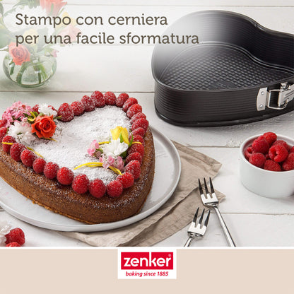 Stampo apribile a cerniera, forma cuore, 24 x 28cm