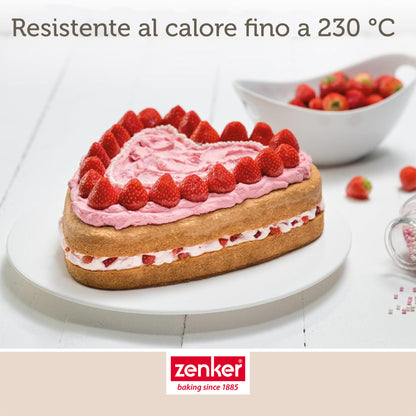 Stampo apribile a cerniera, forma cuore, 24 x 28cm