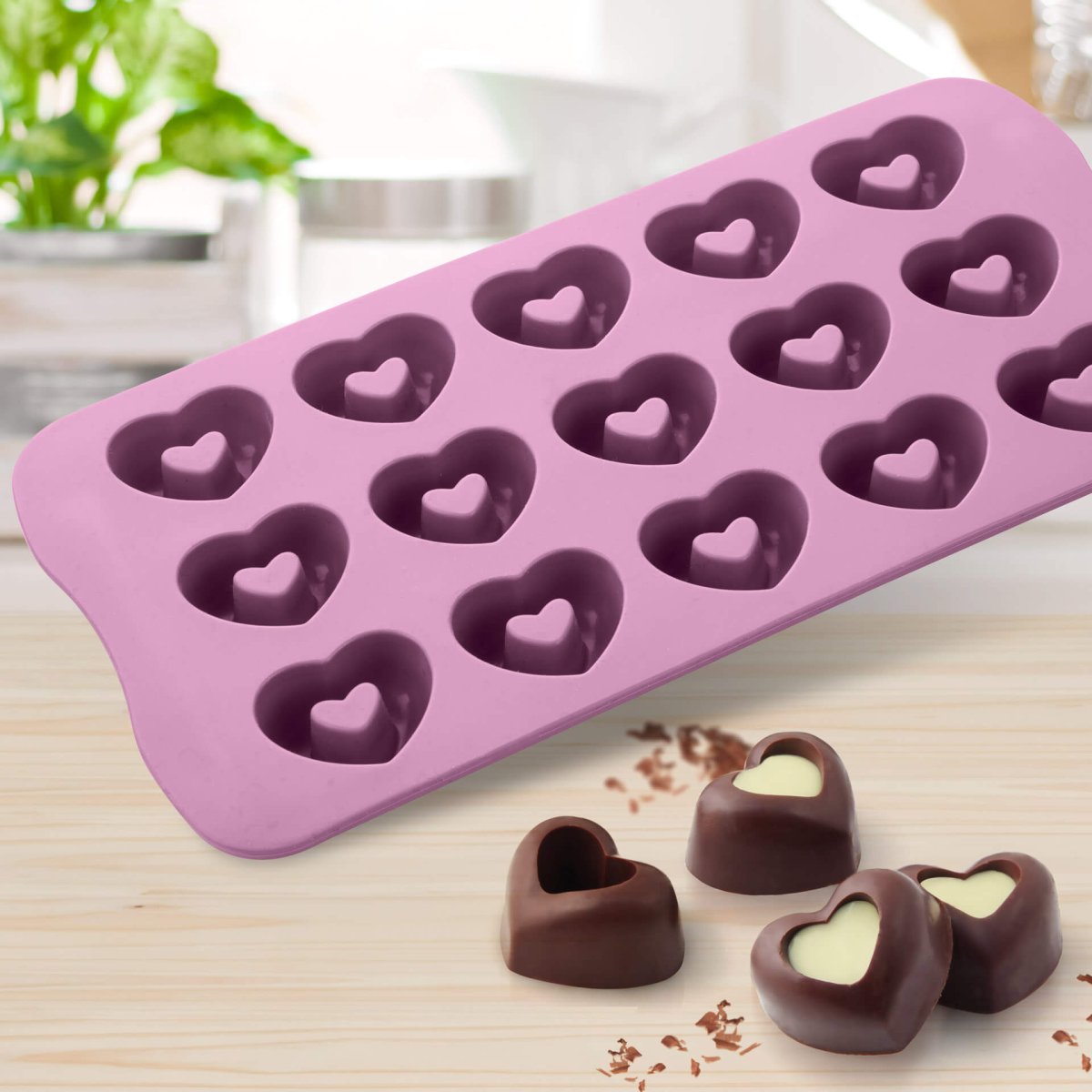 Stampo per cioccolatini a forma di cuore, in silicone