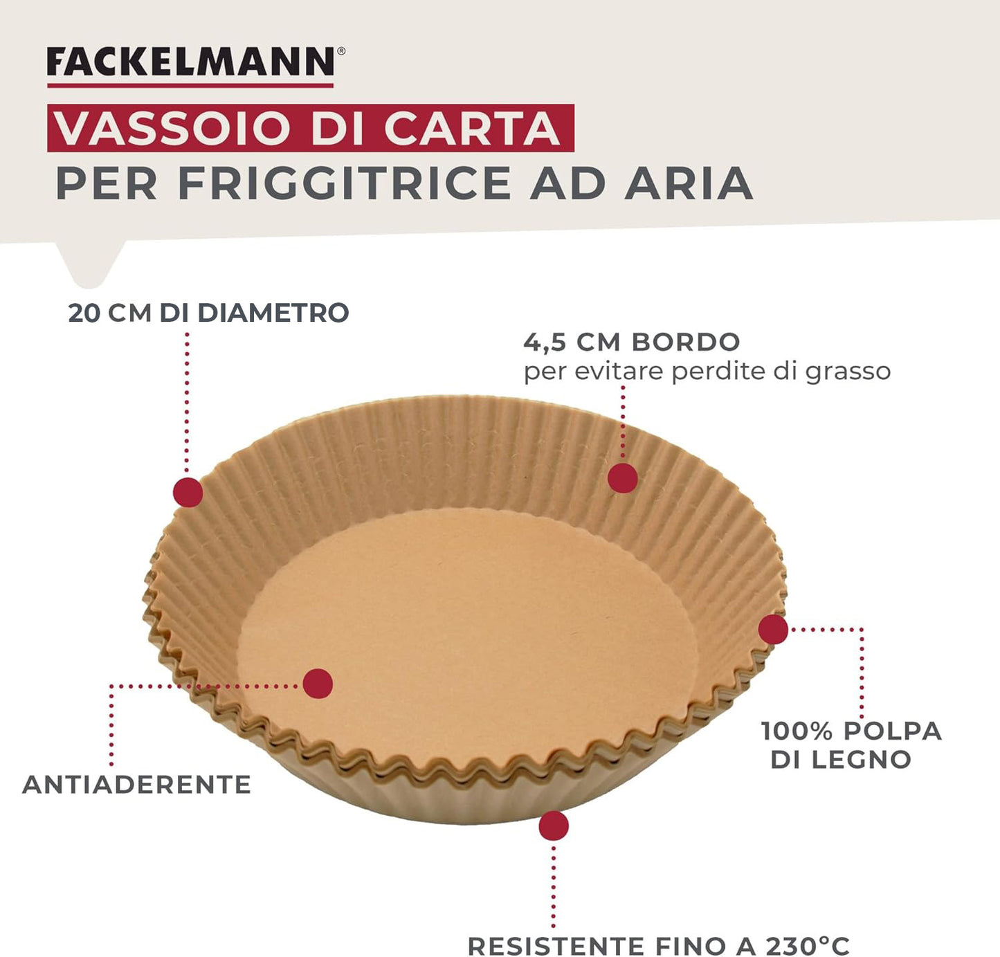 Stampi friggitrice ad aria, 20 cm, 50 pezzi