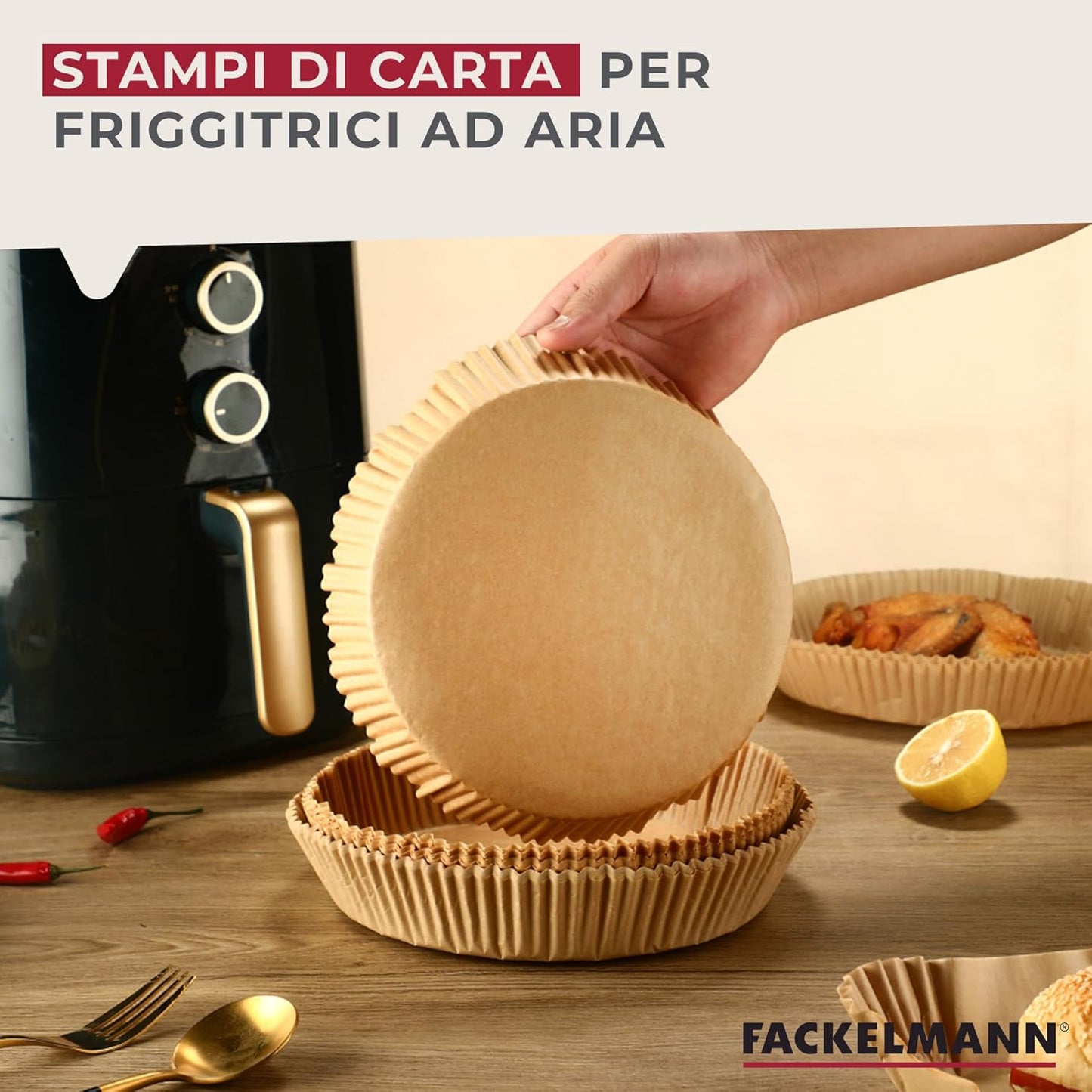 Stampi friggitrice ad aria, 16 cm, 50 pezzi