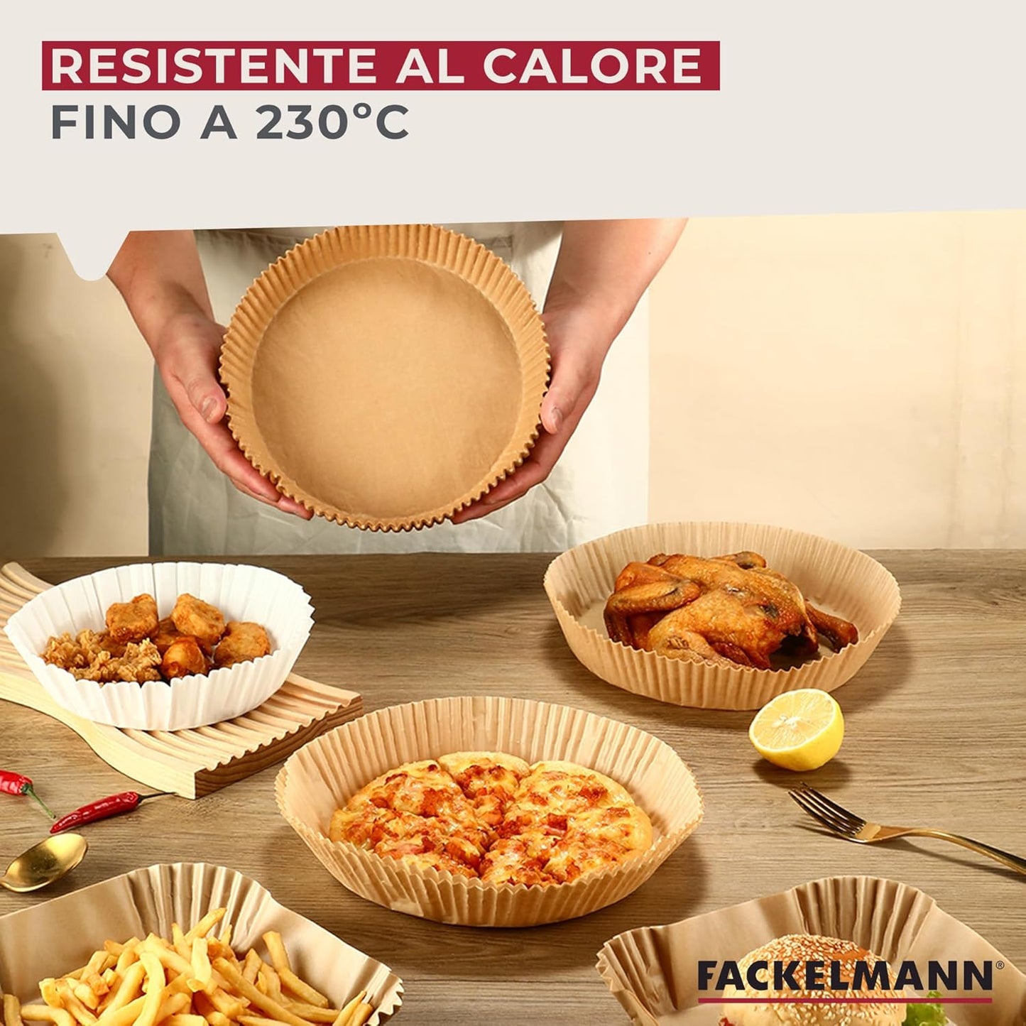 Stampi friggitrice ad aria, 20 cm, 50 pezzi