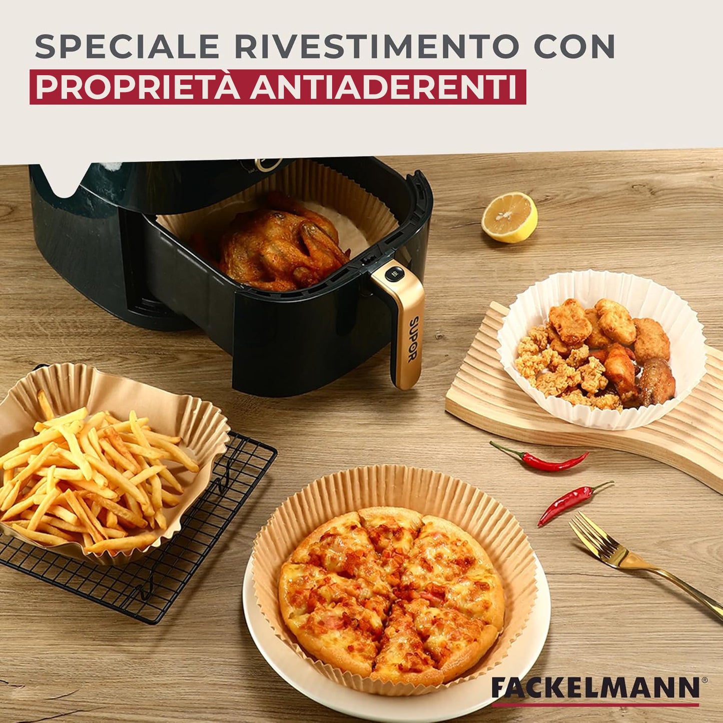 Stampi friggitrice ad aria, 20 cm, 50 pezzi