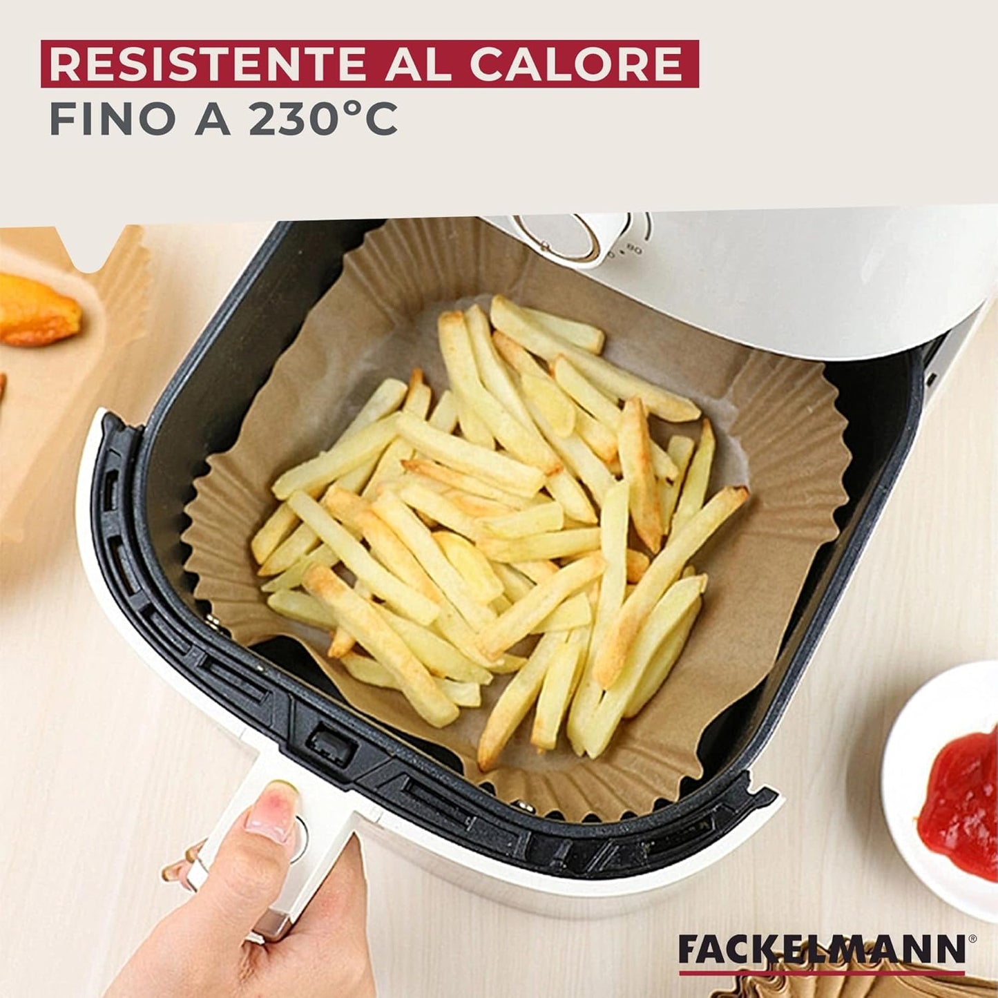Stampo friggitrice quadrati, 16 cm, 50 pezzi